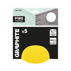 Disc abraziv cu fixare, perforat, P180, d225 mm, (5 buc), Graphite