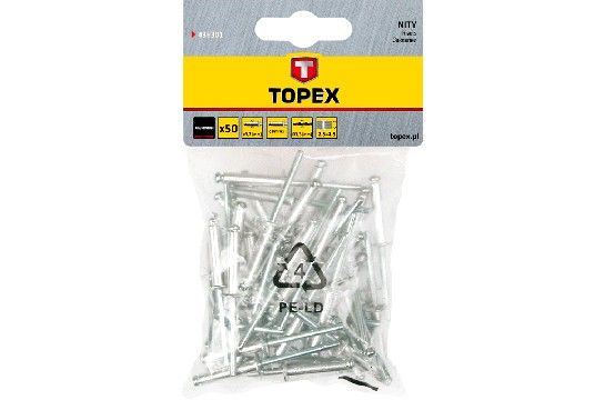 Заклепки алюм.3.2x8mm(1уп-50шт)Topex 43Е301