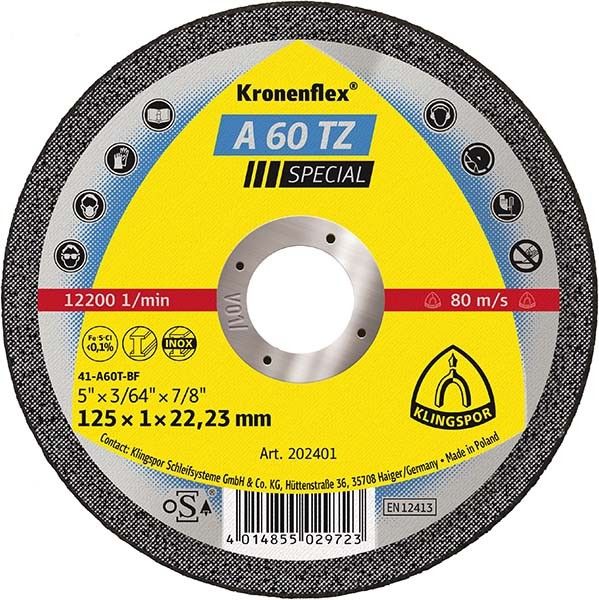 Диск отрезной для стали SPECIAL A60TZ 115x1x22mm Klingspor