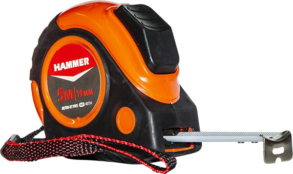 Рулетка 5м x19mm обрез.корпус с автостопом Hammer