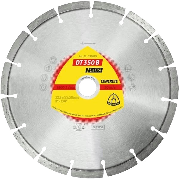 Диск алмаз.отрез.сегмент по бетону EXTRA DT350B 230x2.6x22mm Klingspor