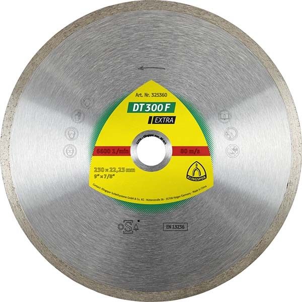 Диск алмаз.отрез.сплош.для плитки EXTRA DT300F 230x1.9x22mm Klingspor