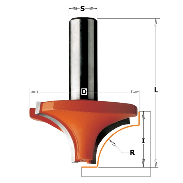 Freza radiala S-8 mm, (D)x28.6 (I)x12.7 (L)x44.5 mm, (Z)2, R8 CMT 927.080.11