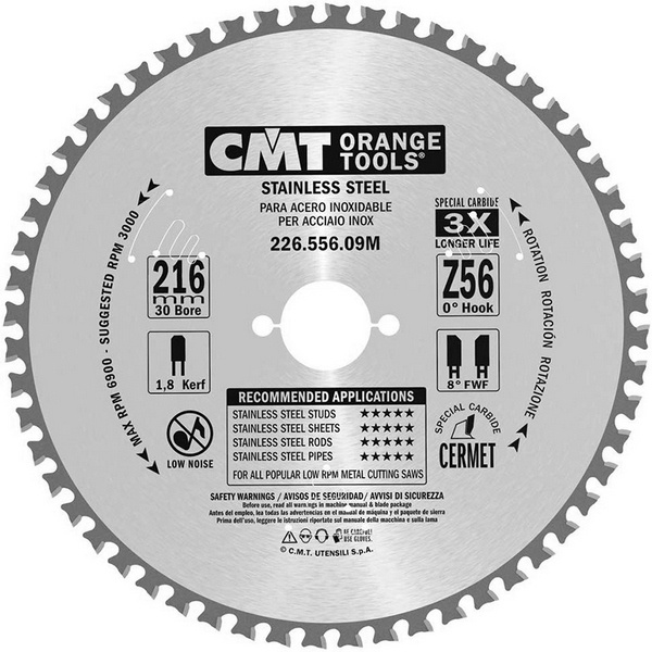 Пильный диск для стали 216x30mm 48z CMT