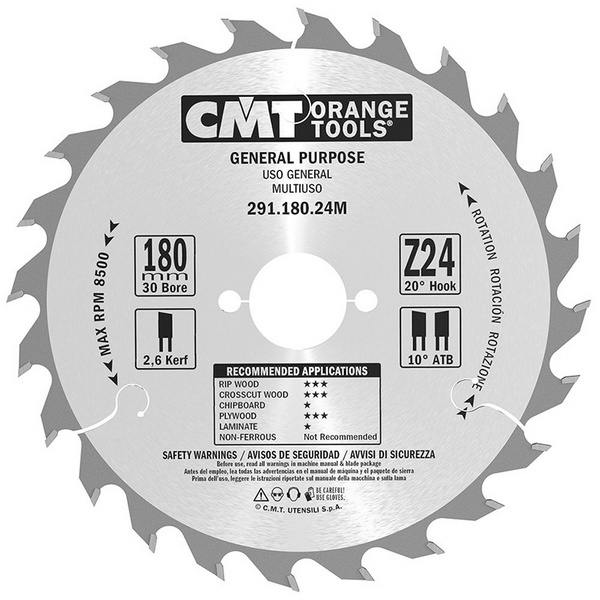 Пильный диск 184x30mm 24z CMT