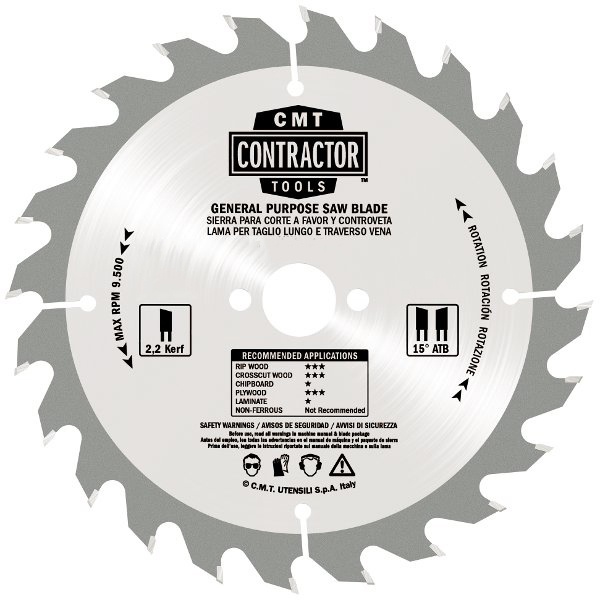 Пильный диск Contractor 216x30mm 24z CMT