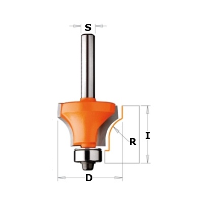 Freza de taiere a cercevelelor usii S-8 mm, (D)x28 (I)x19 (L)x61.2 mm, (Z)2, R10 mm CMT 955.308.11F