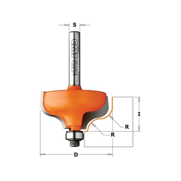 Freza tip S-profile S-8 mm, (D)x38.1 (I)x18 (L)x58 mm, (Z)2, R6.4 mm CMT 960.064.11