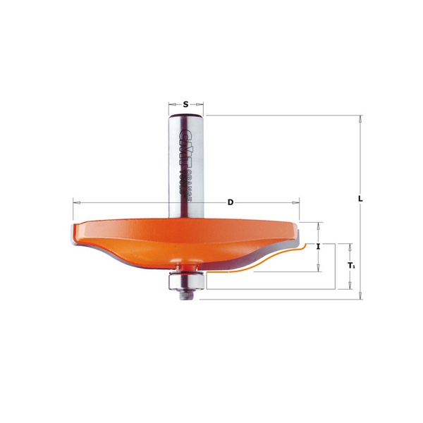Freza cu capat clasic (B3) S-8 mm, (D)x47.6 (I)x9.5 (L)x58 mm, (Z)2 CMT 990.012.11