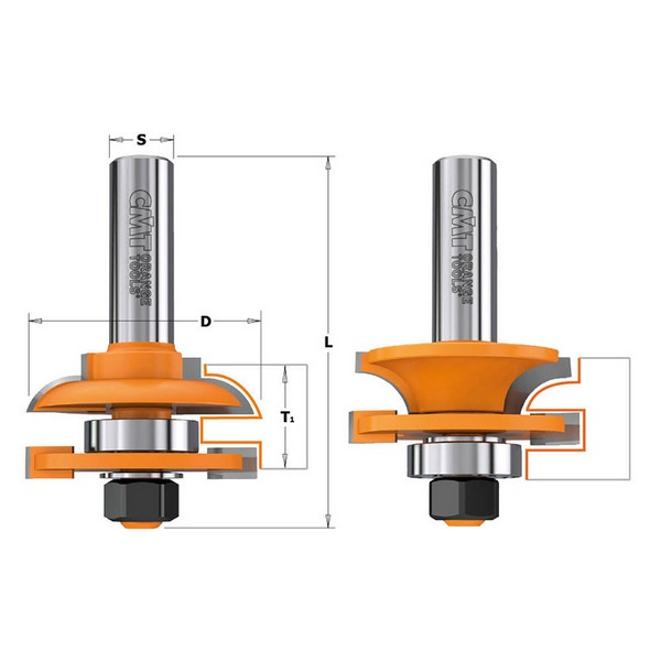 Set de freze D-44,4 T-18-22 S-12 PROFIL-B CMT