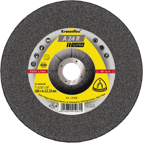 Диск шлиф.стали(чашка)SUPRA A24R 230x6x22mm Klingspor