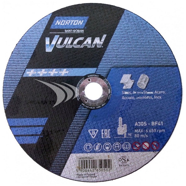Диск отрезной по металу 180x1.6x22.23mm NORTON VULCAN