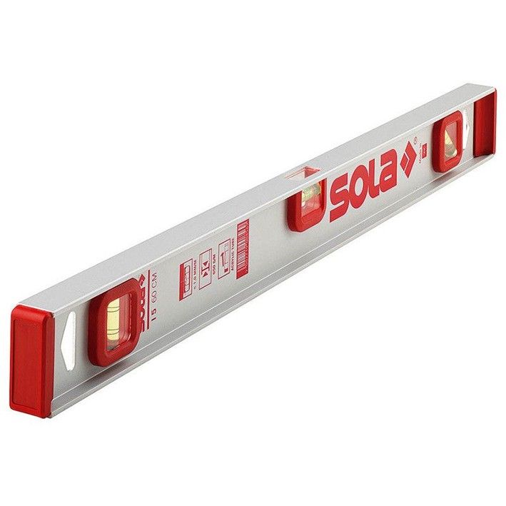 Nivela din profil-X aluminiu 120cm argintiu 3 capsule I 5 120 Sola