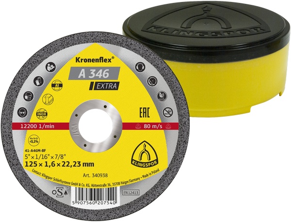 Диск отрезной для алюмин.стали EXTRA A346 125x1.6x22mm Klingspor