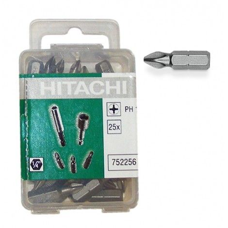 Насадка-бита PH1x25mm(уп-25шт)Hitachi 752256