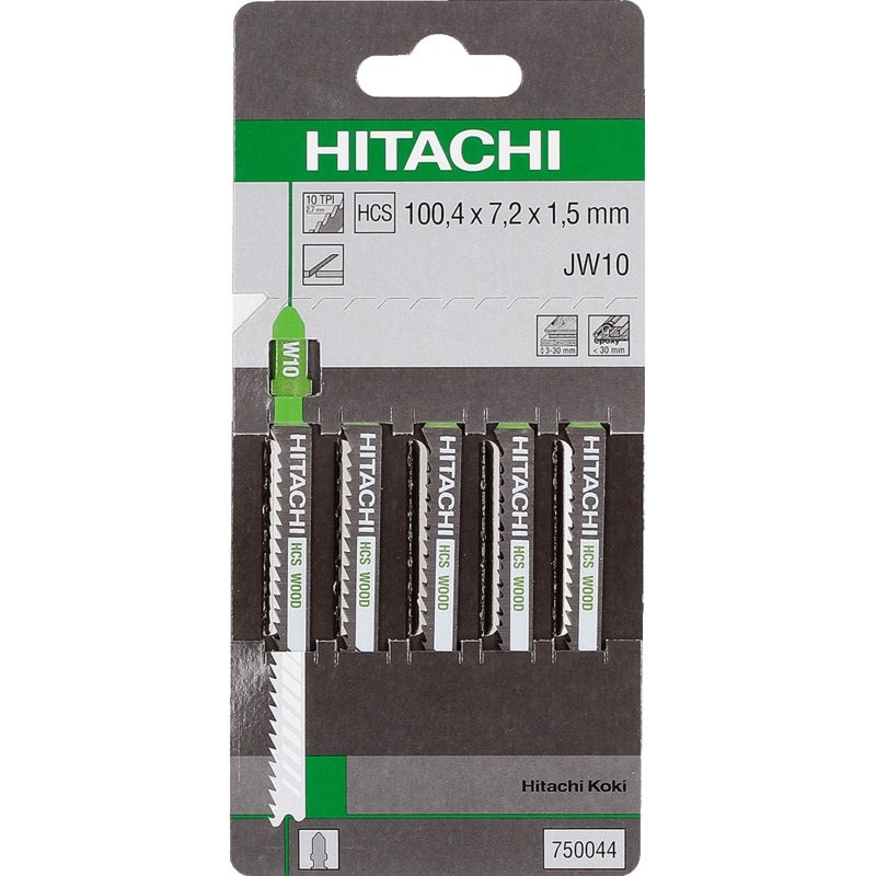 Пилка для лобзика по дереву JW10R 75mm 2.5HCS/(1уп-5шт)Hikoki