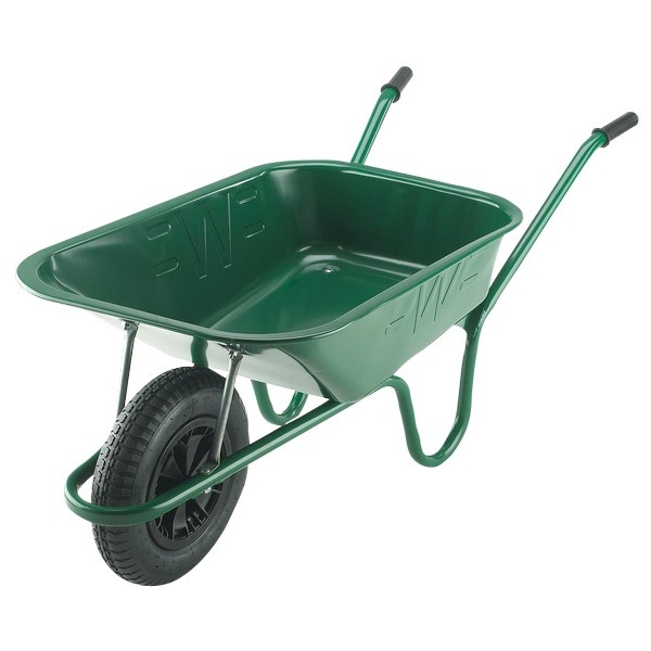 Roaba galeata verde cu roata simpla cu rulment (75L)