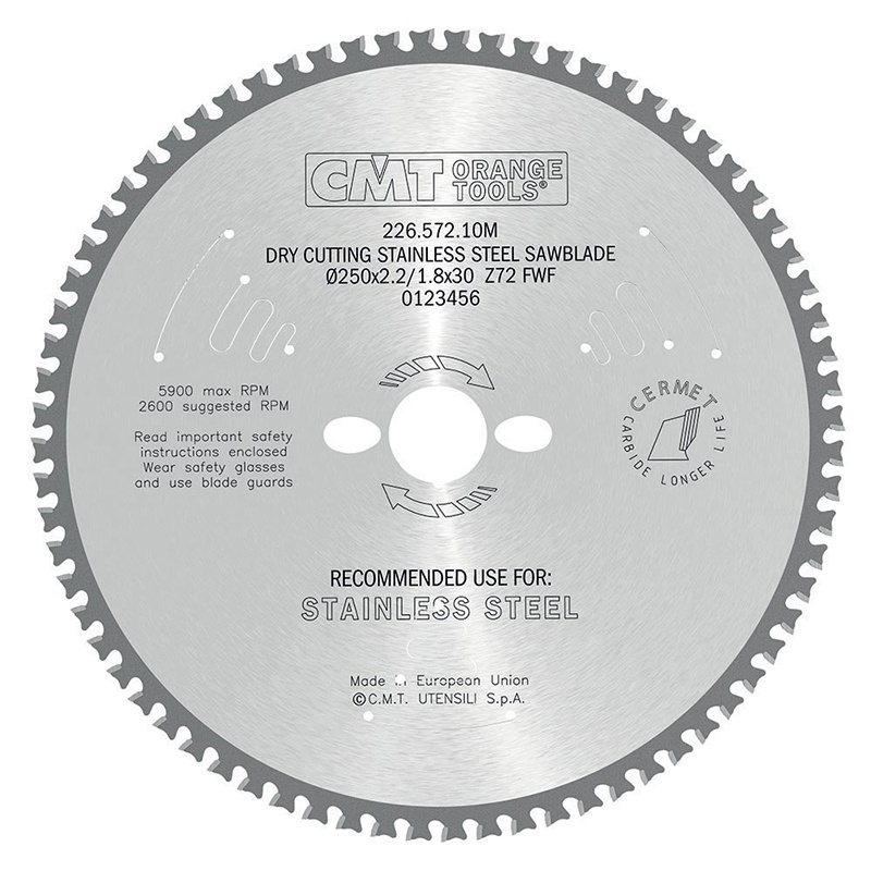 Пильный диск для стали 250x30mm 72z CMT