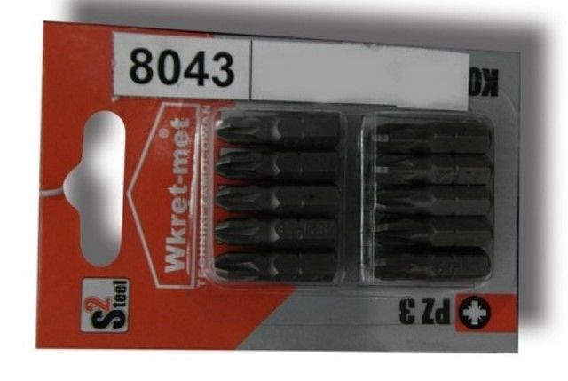 Биты для шуруповерта PZ3x25mm(10шт)Wkret-Met