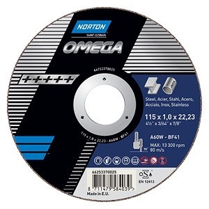 Диск отрезной по металу 180x2.5x22.2mm NORTON OMEGA